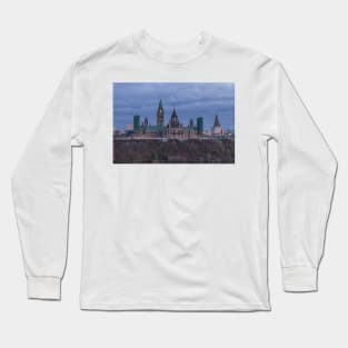 Canada's Parliament building at dusk Long Sleeve T-Shirt